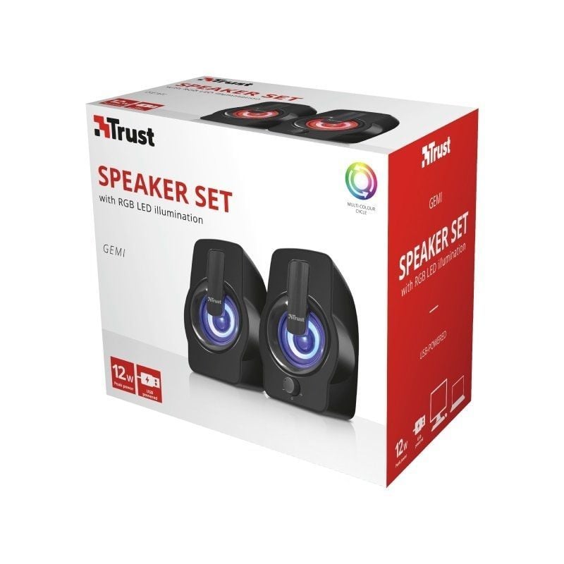 Altifalantes Trust Gemi RGB / 12W / 2.0