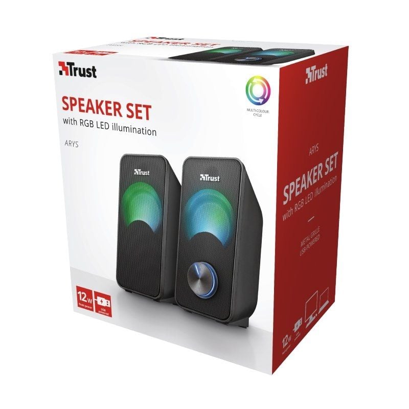 Altifalantes Trust Arys RGB / 12W / 2.0