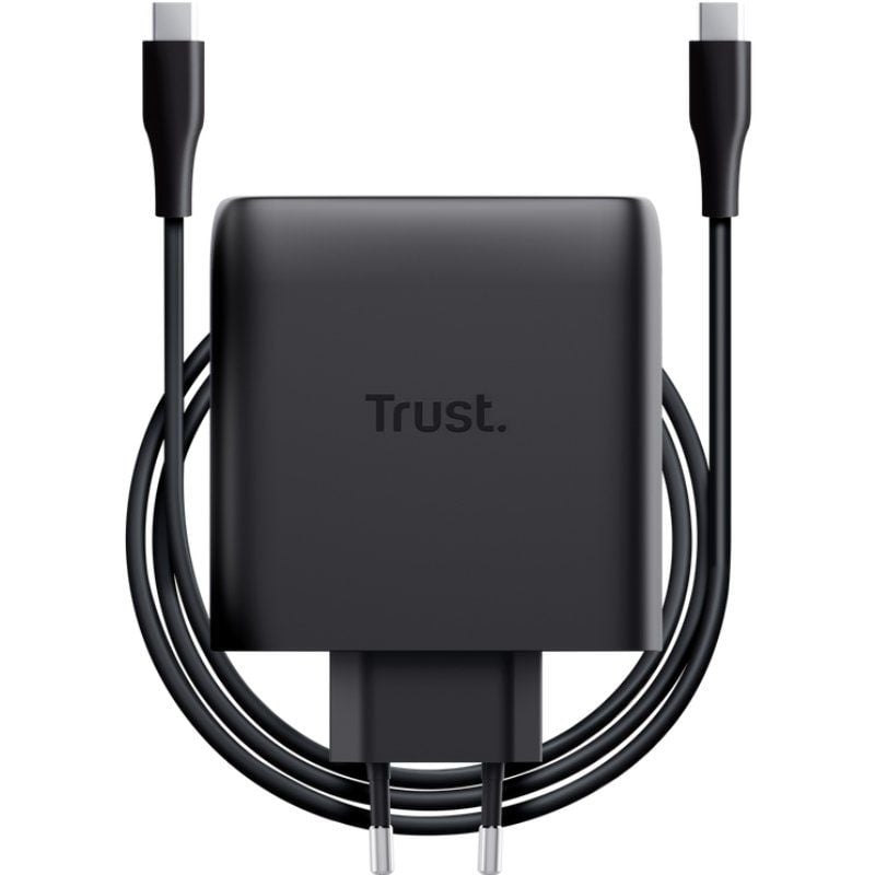 Carregador de Parede Trust Maxo 100W Gan / 2xusb Type-c / Inclui Cabo USB Type-c / 100W