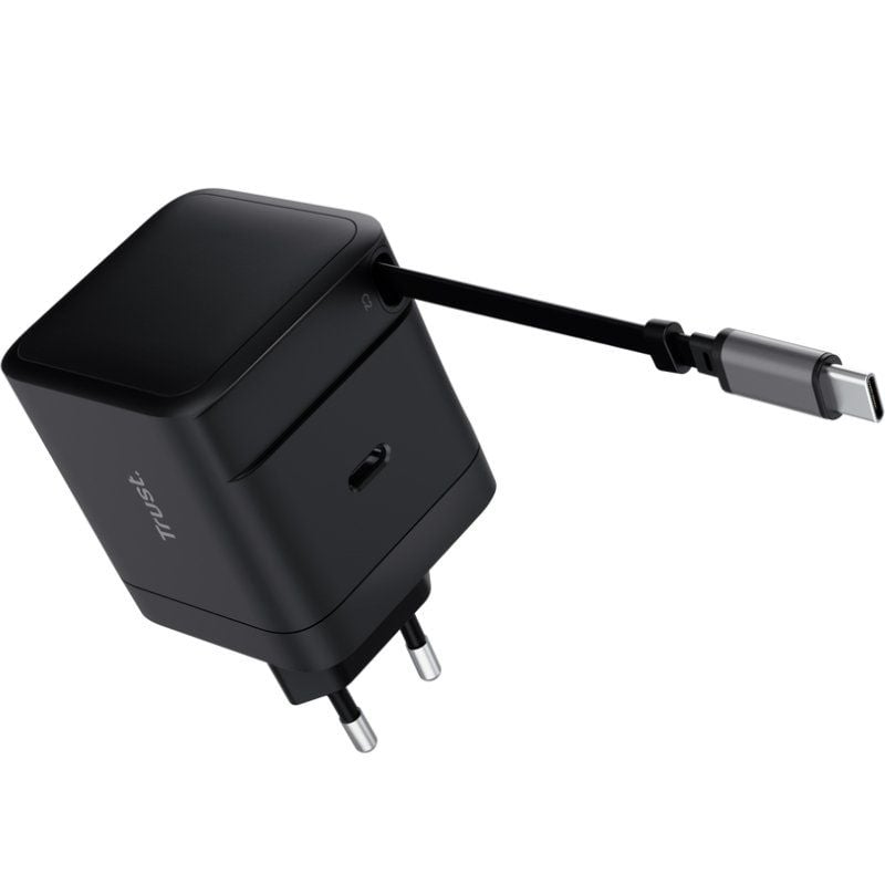 Carregador de Parede Trust Maxo 65W / 1xusb Type-c / Inclui Cabo Retrátil USB Type-c / 65W