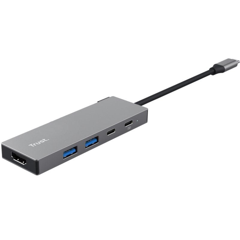 Base de Ligação USB Tipo C Trust Dalyx / 2xusb / 1xhdmi 4K / 2xusb Tipo C / Cinzento