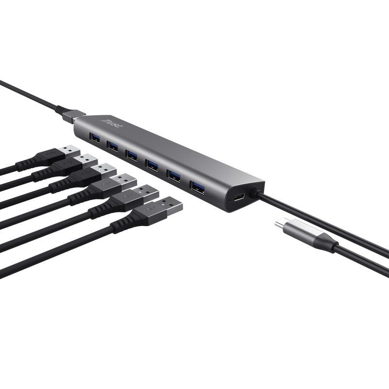 Hub USB 3.2 Gen1 Trust Halyx / 7xusb / 1xusb-c