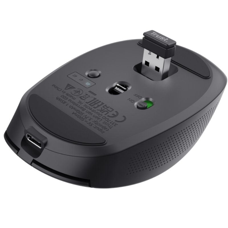 Trust Ozaa Compact Wireless Bluetooth Mouse / Bateria Recarregável / Até 3200 DPI / Preto