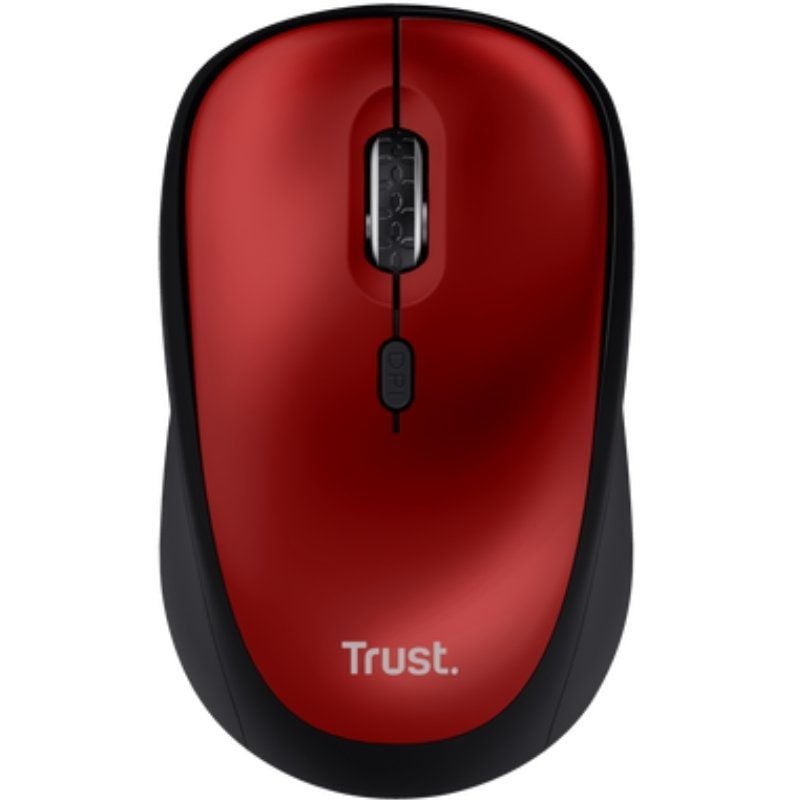Mini Rato sem Fios Silencioso Trust Yvi+ / Até 1600 DPI / Vermelho