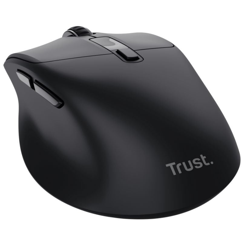 Rato sem Fios Ergonómico Trust Zevo 25991 / Bateria Recarregável / Até 4000 DPI / Preto
