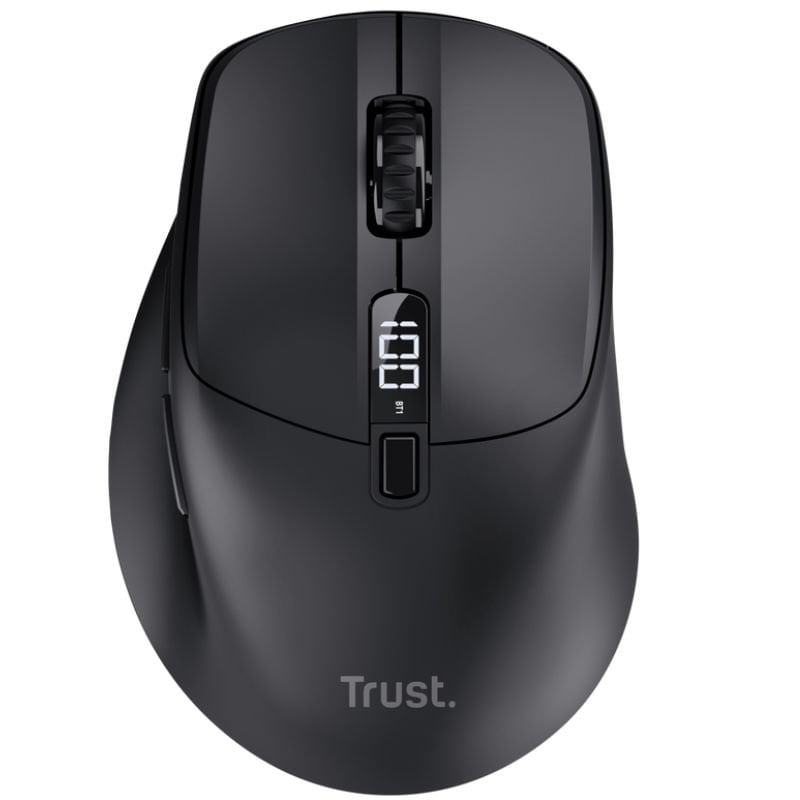 Rato sem Fios Ergonómico Trust Zevo 25991 / Bateria Recarregável / Até 4000 DPI / Preto