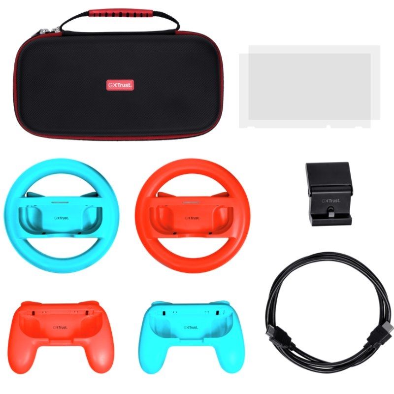 Pack Gaming Trust Gaming GXT 1249 / Estojo Rígido + 2 Joy-con + 2 Volantes + Vidro Temperado para a…