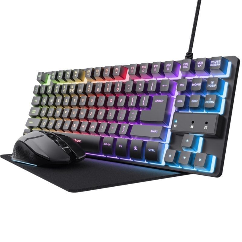 Trust Gaming Gaming GXT 794 Gaming Pack / Teclado RGB + Rato RGB + Tapete de Rato