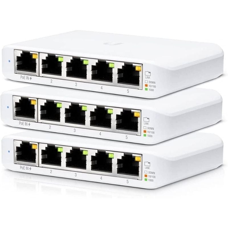 Ubiquiti Usw-flex Mini 5 Portas / RJ45 10 / 100 / 1000 Poe / Pack 3 Pcs.