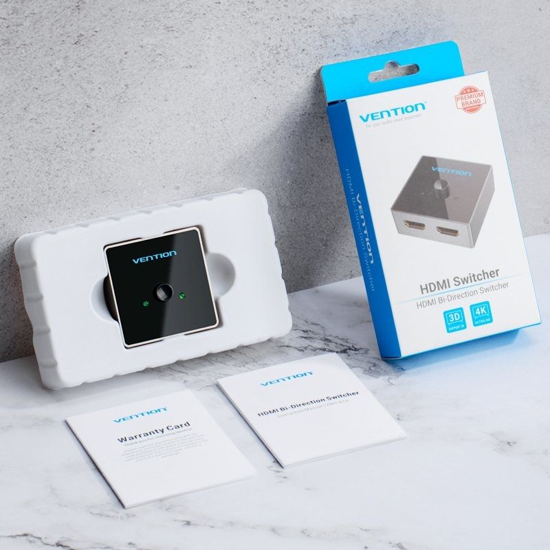 Vention AFLH0 HDMI Fêmea - 2x HDMI Fêmea 4K HDMI 2.0 Interruptor Bi-direcional Vention AFLH0 HDMI F…