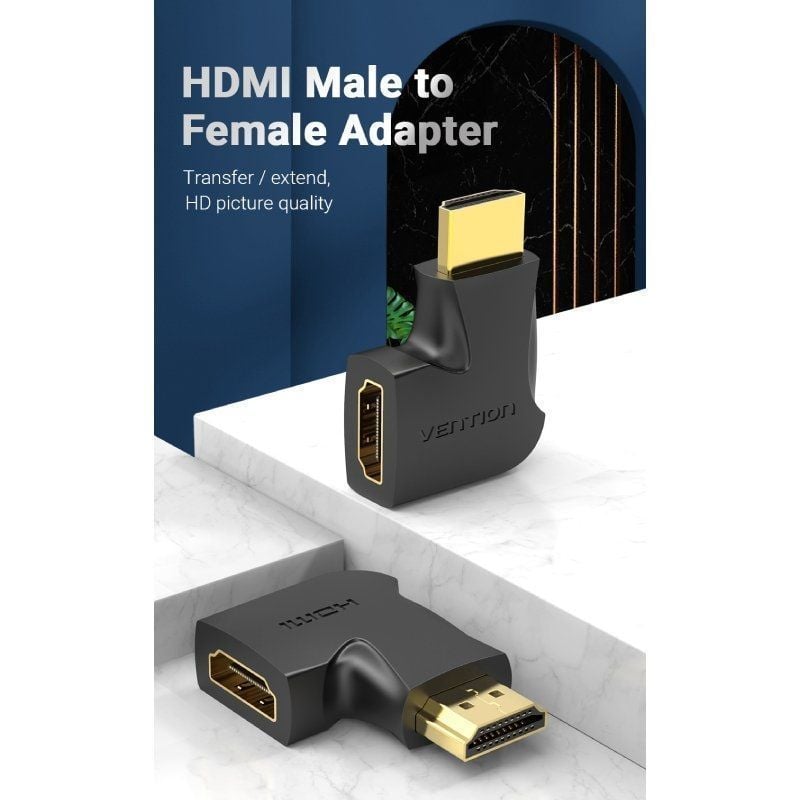 Vention AIPB0 / Adaptador HDMI Macho - HDMI Fêmea 4K 90º Vention AIPB0 / HDMI Macho - HDMI Fêmea