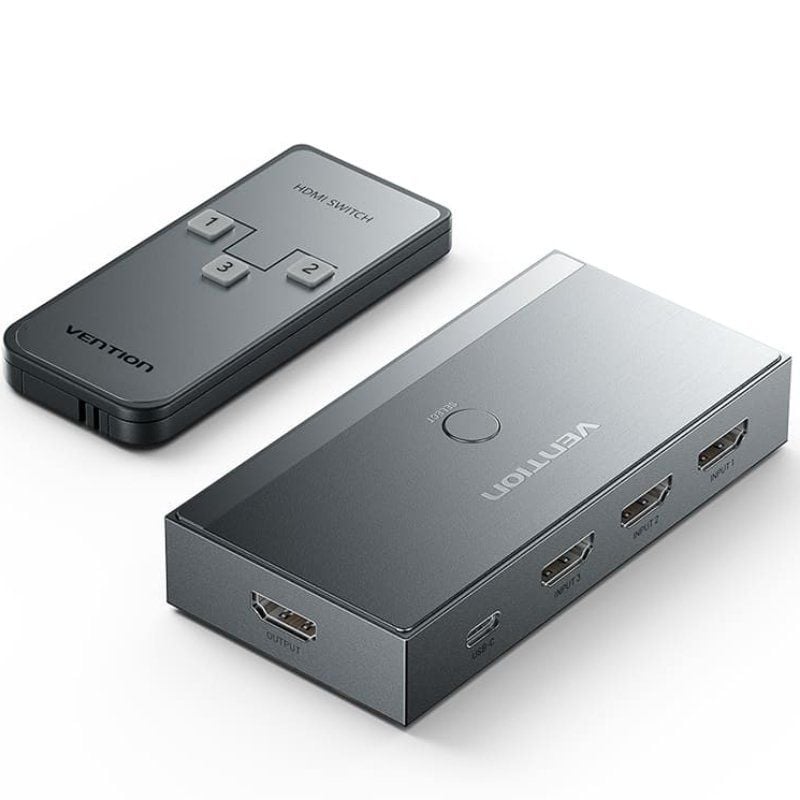 Vention AKRH0 HDMI Fêmea / 3x HDMI Fêmea / 1x USB Type-c DP 8K HDMI 2.1 Switch Vention AKRH0 HDMI F…
