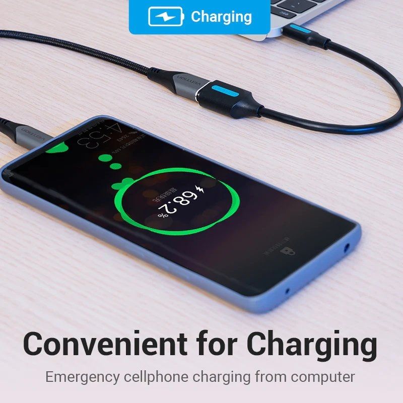 Adaptador USB 3.1 Tipo C Vention CCVBB / Adaptador USB Tipo C Macho - USB Fêmea