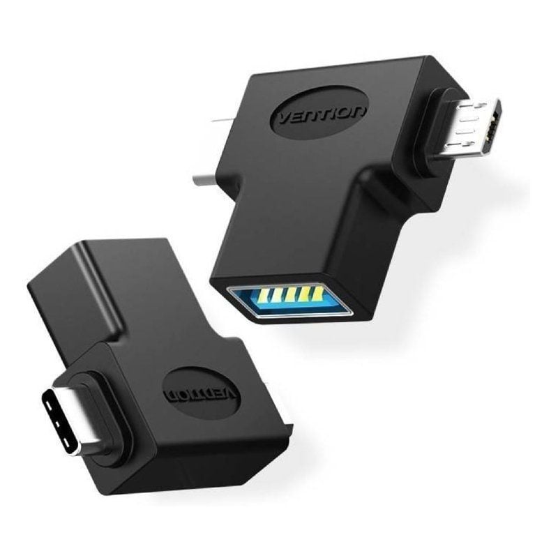 Adaptador USB 3.0 Vention CDIB0 / USB Tipo C Macho - Microusb Macho