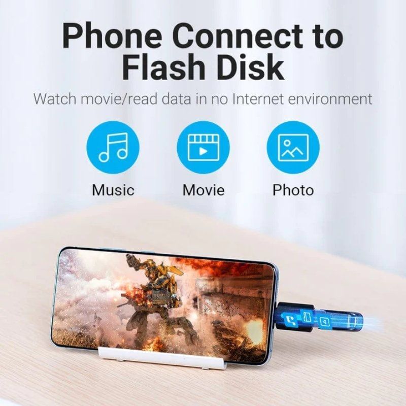 Adaptador Vention USB 3.0 CDUB0 / USB Tipo C Macho - USB Fêmea