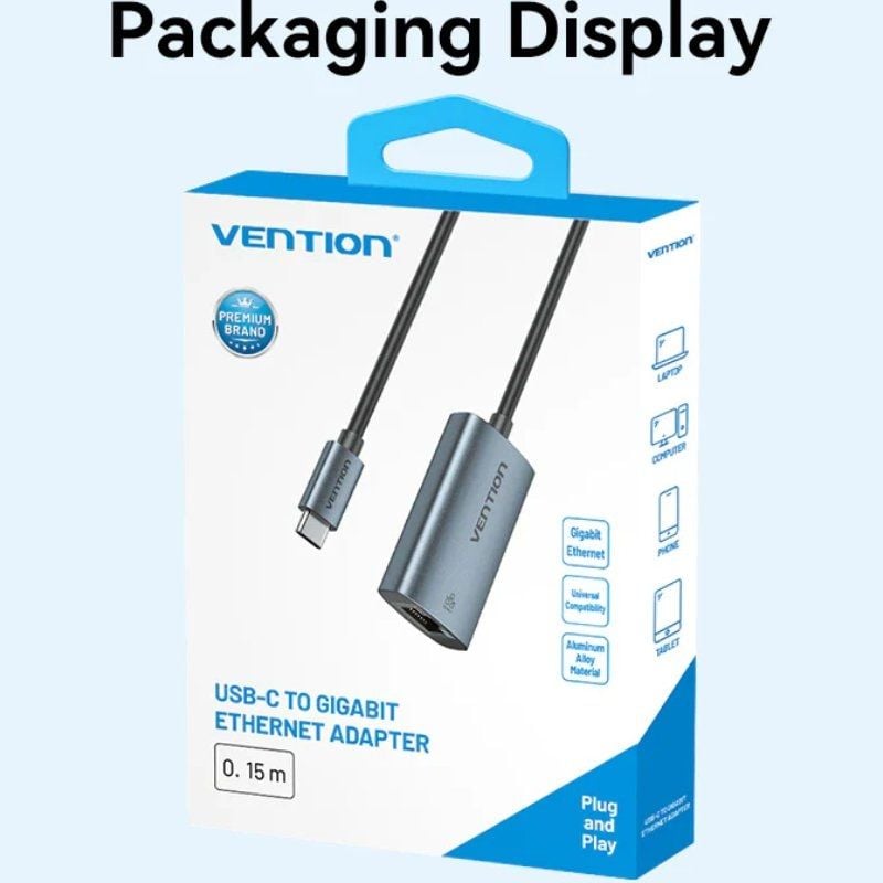 Adaptador USB Tipo C - RJ45 Vention CFPHB / 1000mbps