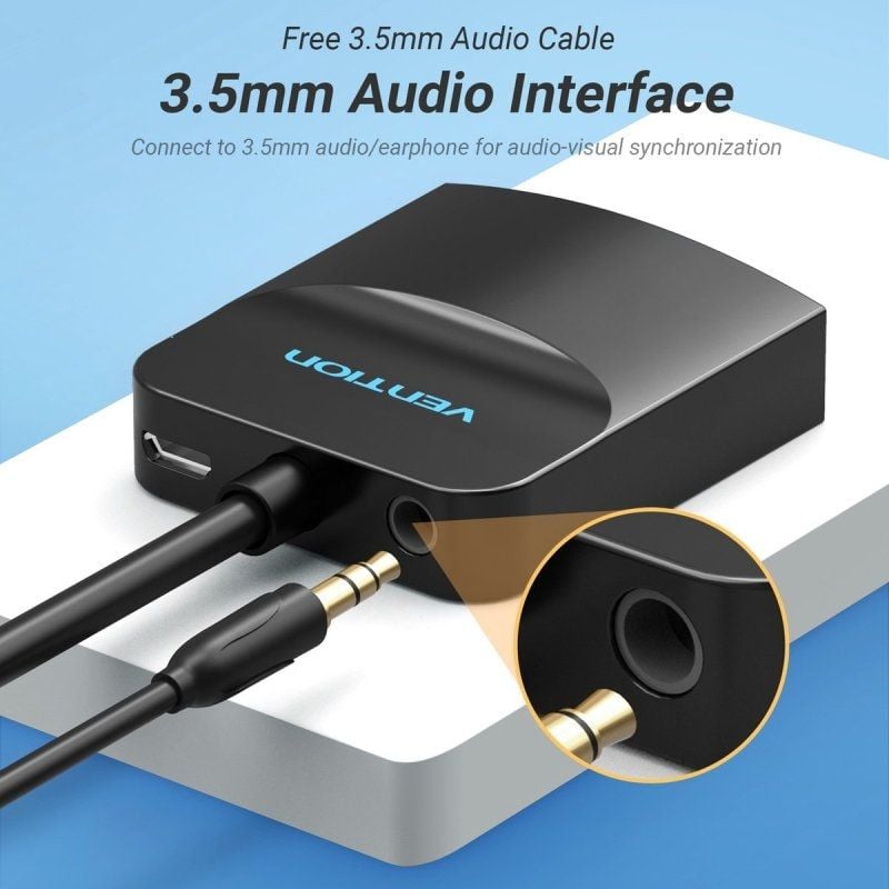 Conversor Vention 42161 HDMI Macho - VGA Fêmea - Jack 3.5 Fêmea / 15cm / Preto