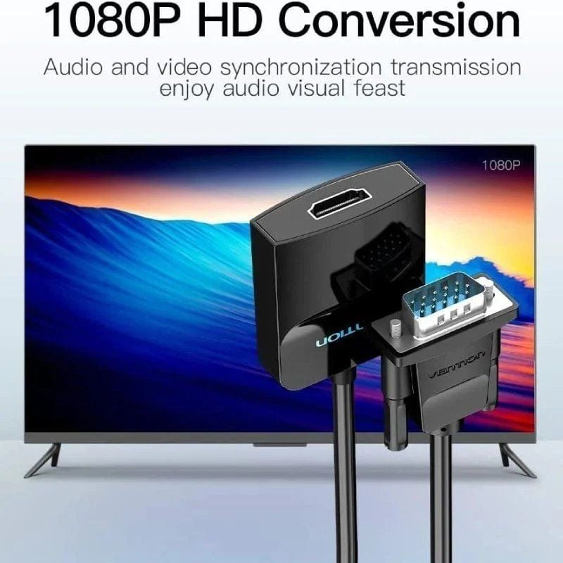 ACNBF Vention ACNBF / Cabo Conversor VGA Macho - HDMI Fêmea / 1m / Preto