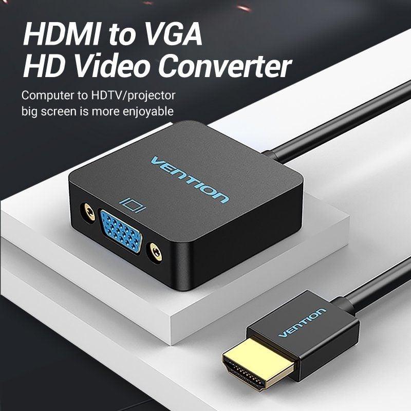 Vention ACPBB / Conversor HDMI Macho - VGA Fêmea / 15cm / Preto