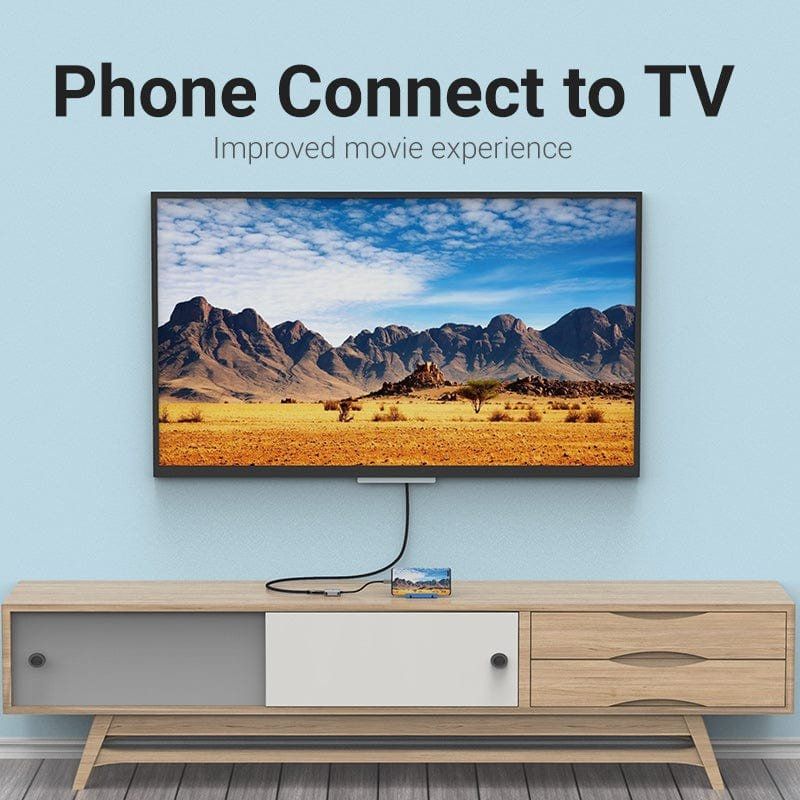 Conversor Vention TDEHB / USB Tipo C Macho - HDMI Fêmea / 15cm / Prata