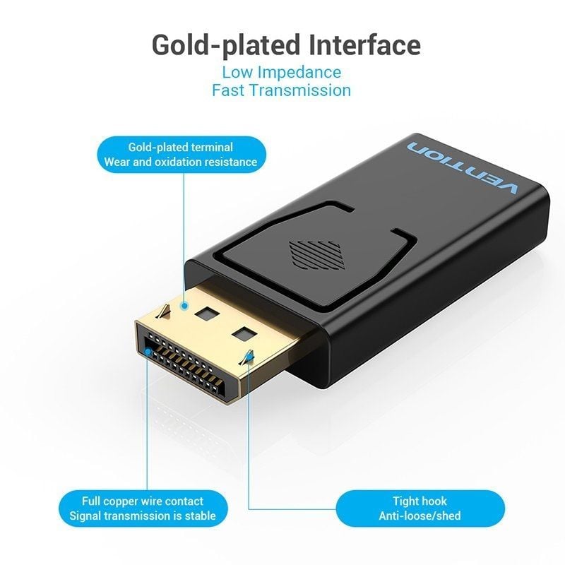 Vention HBKB0 / Adaptador Displayport Macho - HDMI Fêmea