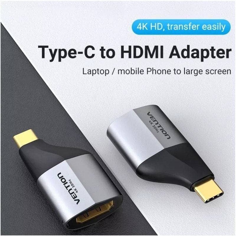 Adaptador Vention TCDH0 USB Tipo C Macho - HDMI Fêmea Adaptador Vention TCDH0 / USB Tipo C Macho -…