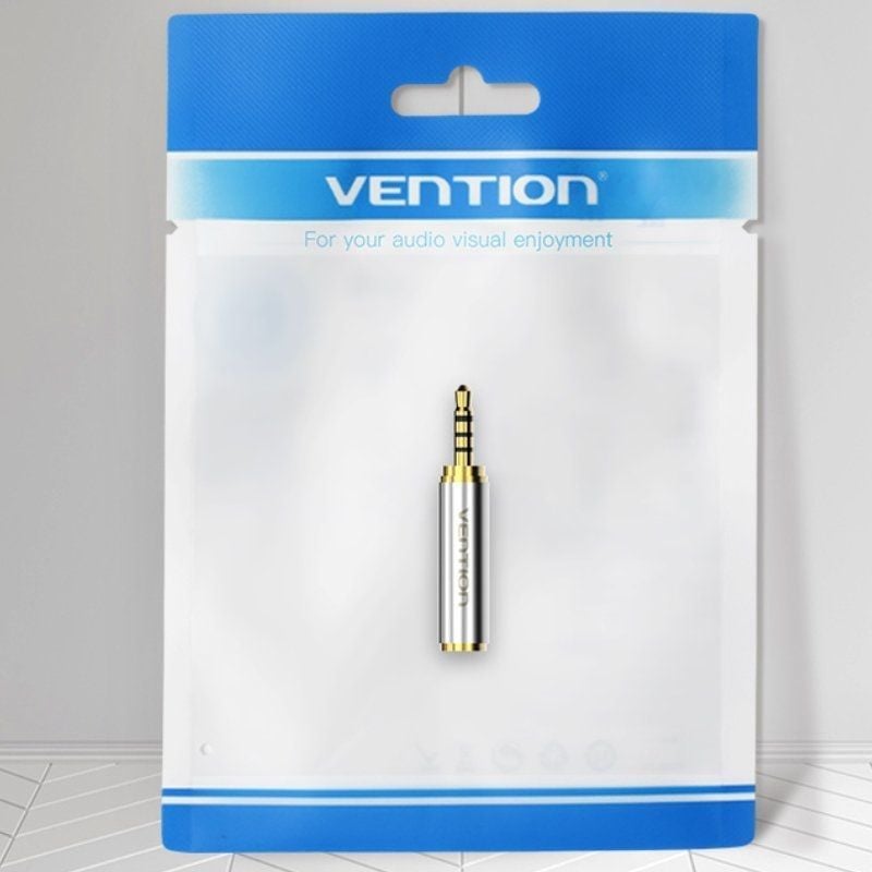 Adaptador Jack Vention Vab-s02 / Jack 2,5 Macho - Jack 3,5 Fêmea / Prata