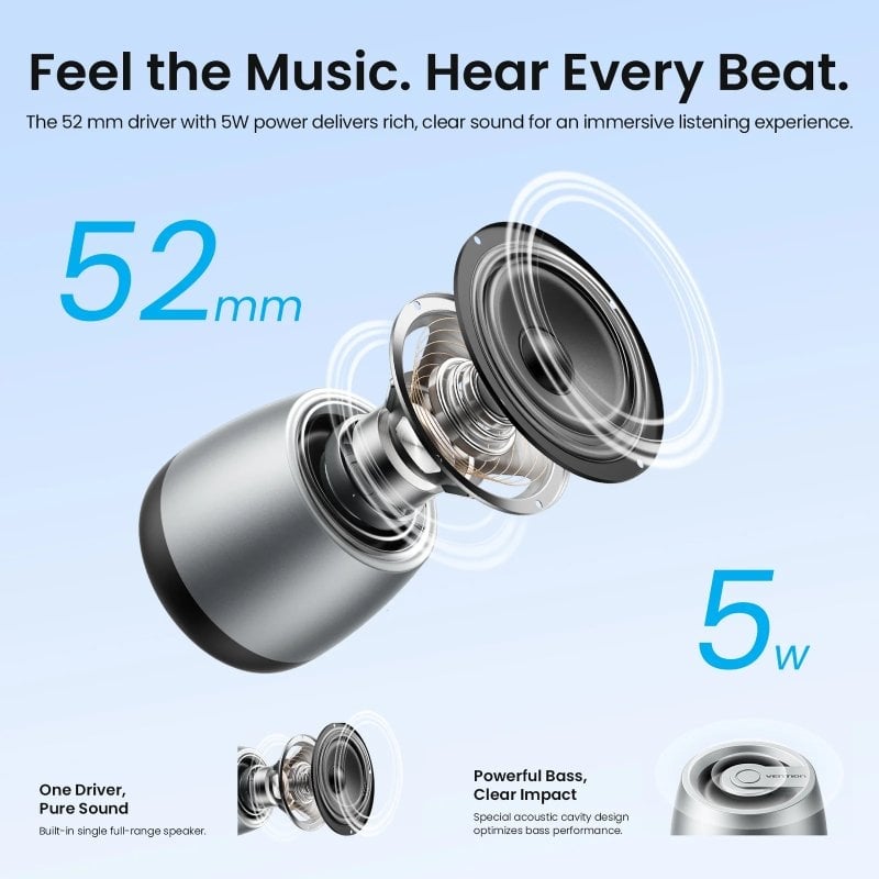 Altifalante com Bluetooth Vention Omni O11 NDCI0 / 5 W / 1.0 / Prateado