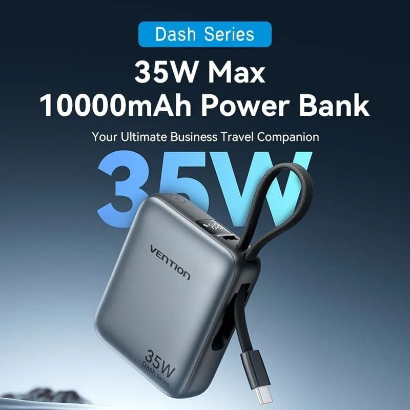 Powerbank 10000mah Vention FHEH0 / 35W / Cinzento