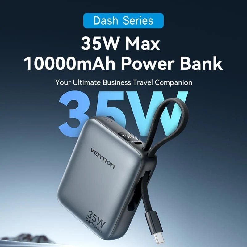 Powerbank 10000mah Vention FHFH0 / 35W / Cinzento