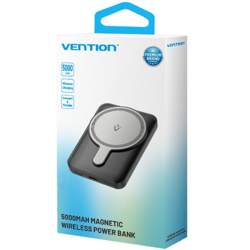 Powerbank 5000mah Vention FHSL0 / 20W / sem Fios / Azul