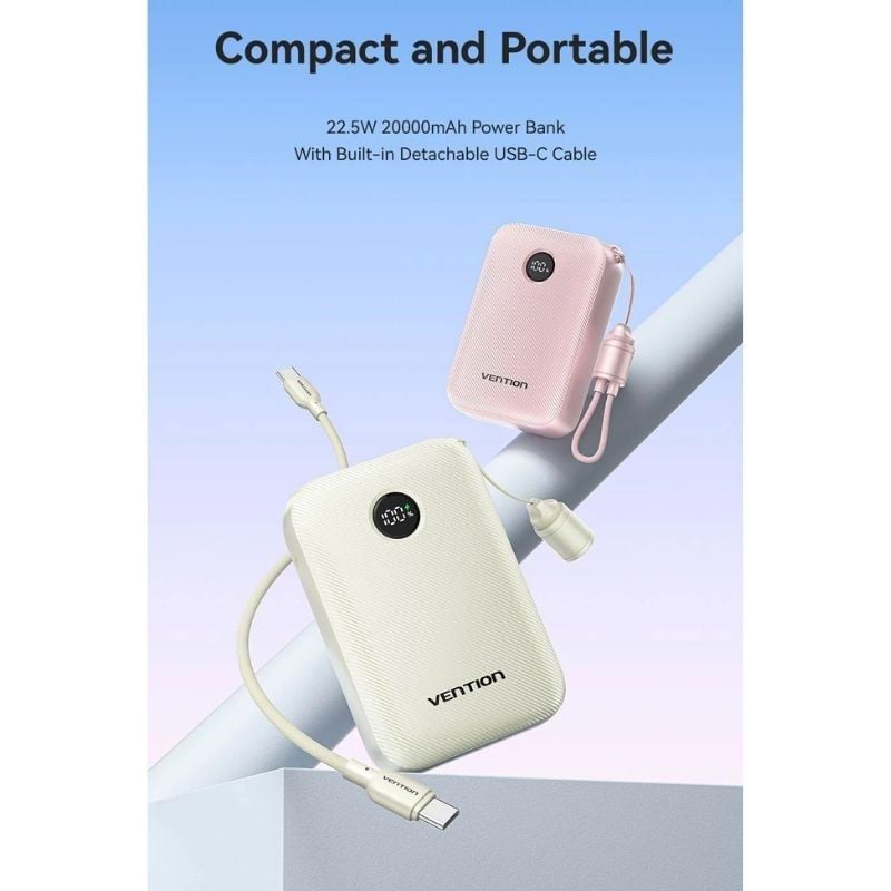 Powerbank 20000mah Vention Fkbp0-c / 22.5w / Rosa
