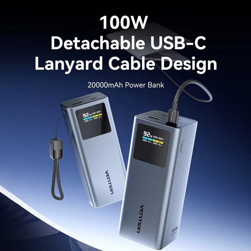 Powerbank 20000mah Vention FKCH0 / 100W / Cinzento