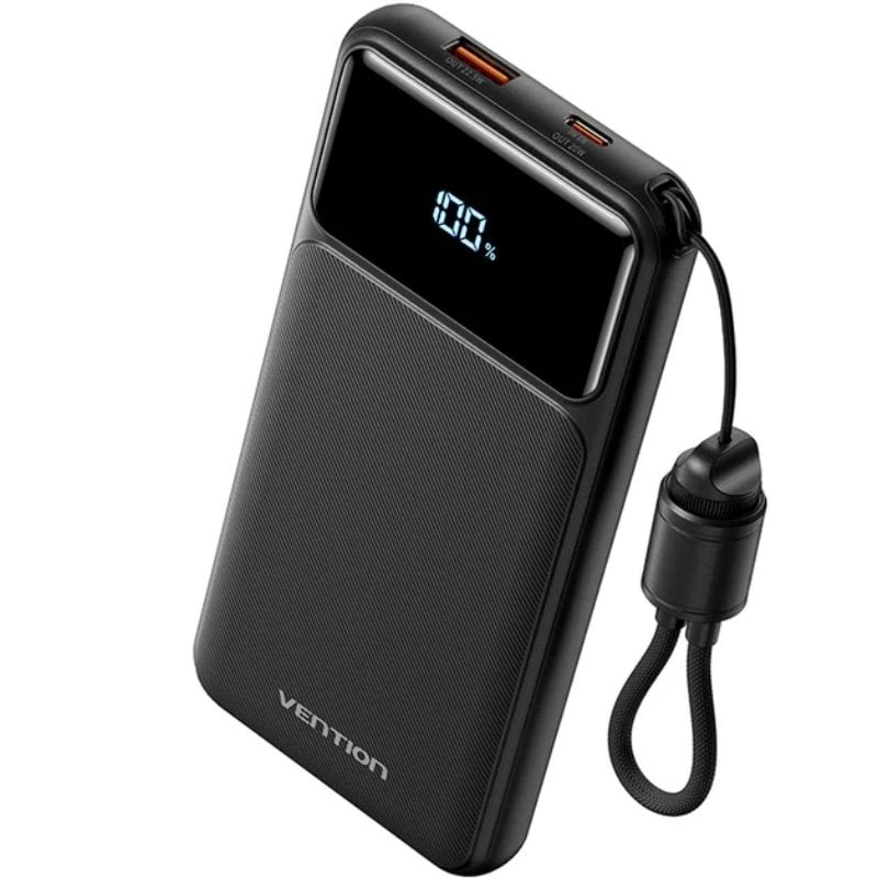 Powerbank 10000mah Vention Xgyb0-39-ty / 22,5w / Preto / Inclui Cabo USB Tipo C