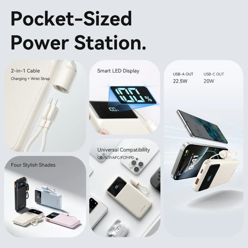 Powerbank 10000mah Vention Xgyl0-39-ty / 22,5w / Azul / Inclui Cabo USB Tipo C