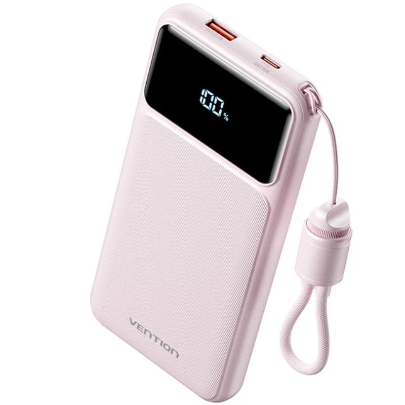 Powerbank 10000mah Vention Xgyp0-39-ty / 22,5w / Rosa / Inclui Cabo USB Tipo C
