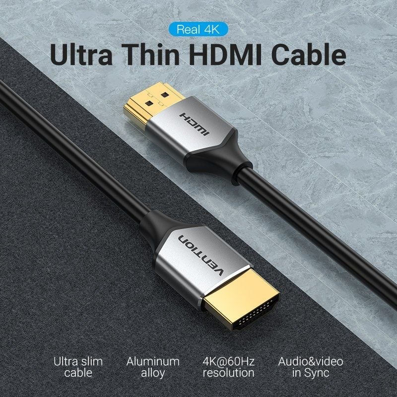 Cabo HDMI 2.0 4K Vention ALEHD / Macho HDMI - Macho HDMI / 50cm / Cinzento