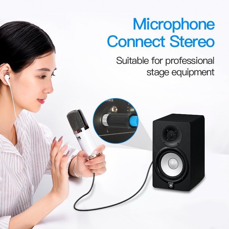 Vention BBEBH Cabo Estéreo / Jack 6.5 Macho - XLR Fêmea / 2m / Preto