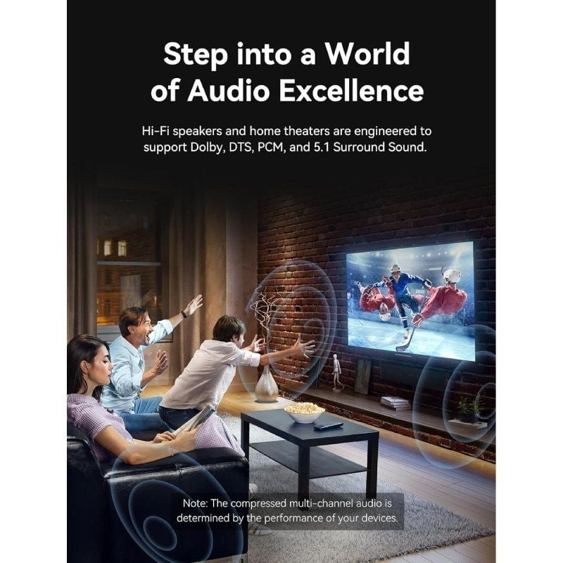 Cabo de Áudio de Fibra Ótica Vention BKCBG / 1,5m / Preto