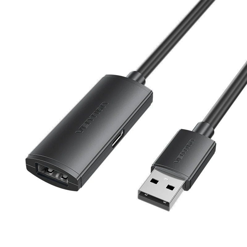Cabo de Extensão USB 2.0 CBKBJ da Vention / USB Macho - USB Fêmea / 480mbps / 5m / Preto
