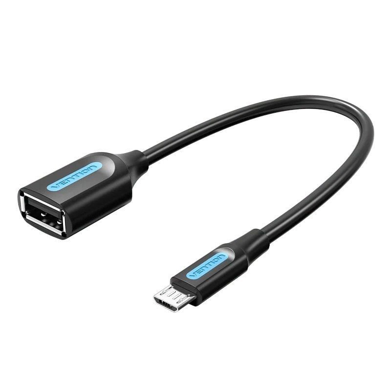 Cabo Vention CCUBB USB 2.0 / Microusb Macho - USB Fêmea / 480mbps / 15cm / Preto