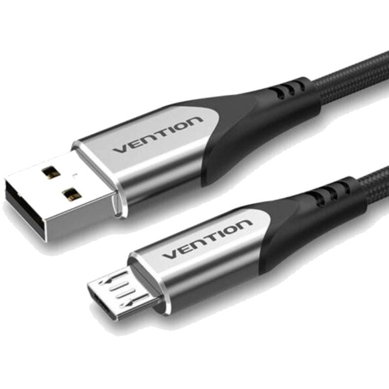 Cabo Vention COAHD USB 2.0 / Macho USB - Macho Microusb / Até 60W / 480mbps / 50cm / Cinzento