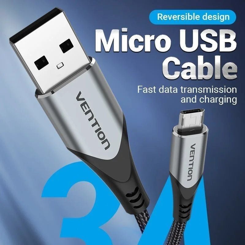 Cabo USB 2.0 Vention COCHD / USB Macho - Microusb Macho / 480mbps / 50cm / Preto