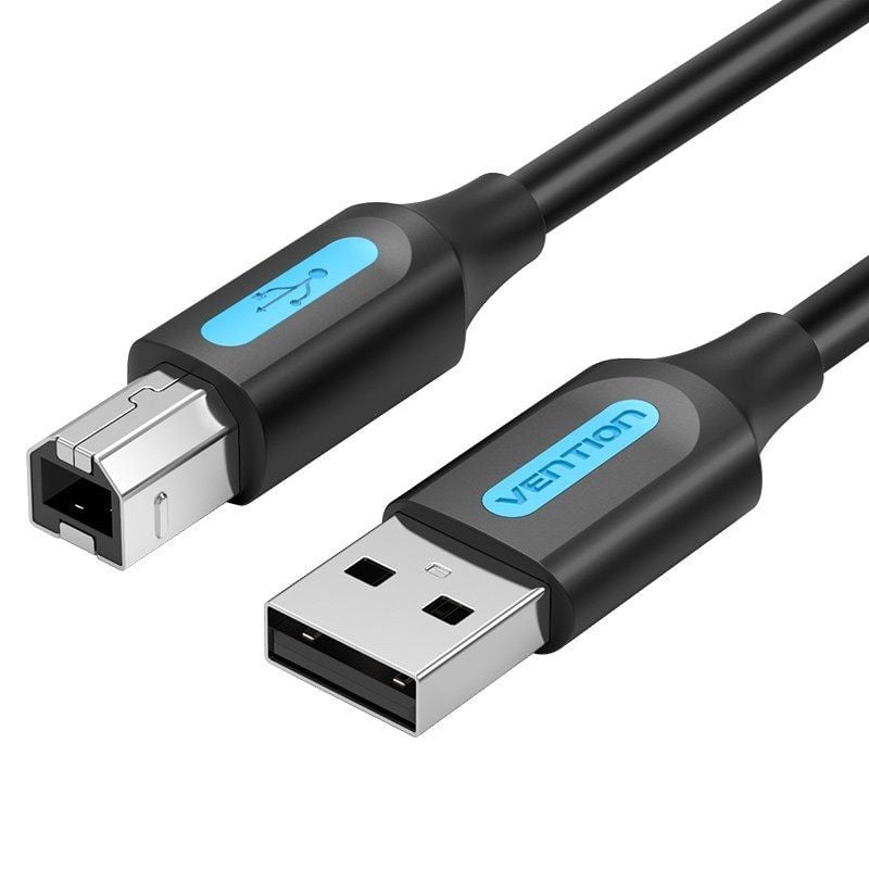 Cabo para Impressora Vention COQBI USB 2.0 / USB Tipo B Macho - USB Macho / 480mbps / 3m / Preto