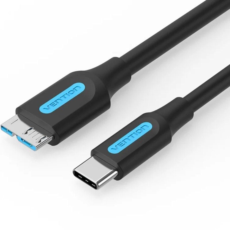 Cabo USB 3.0 Vention CQABF / Macho Microusb - Macho USB Tipo C / 5gbps / 1m / Preto