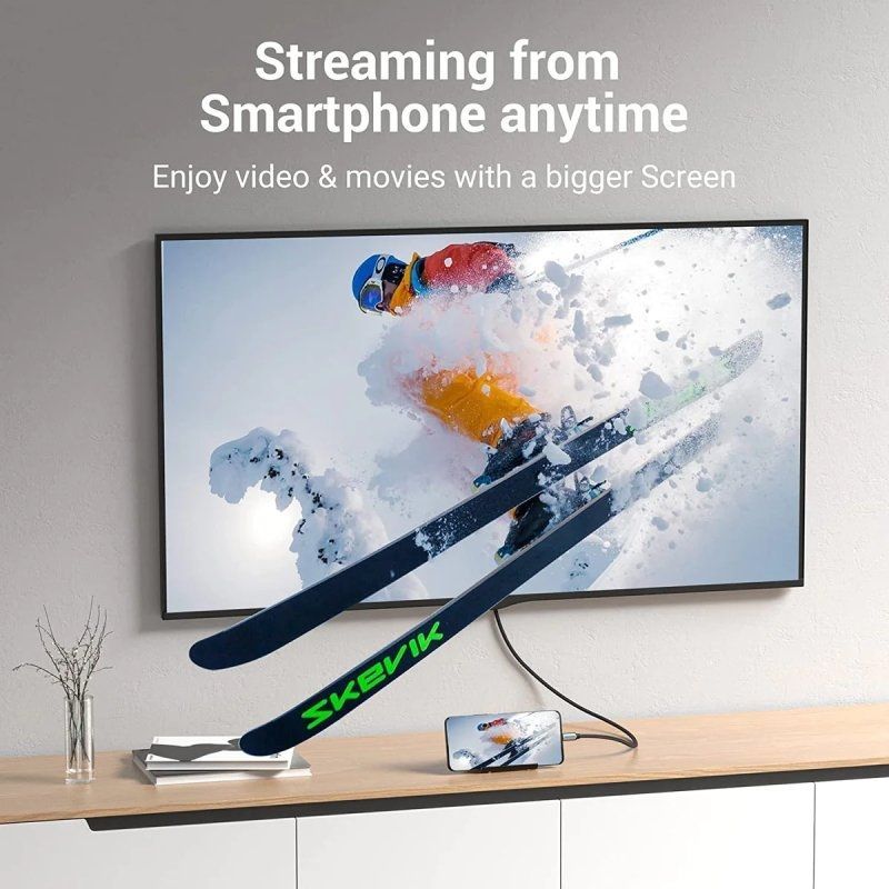 Cabo Conversor HDMI 2.0 4K Vention CRBBF / Cabo USB Tipo C Macho - HDMI Macho / 1m / Preto