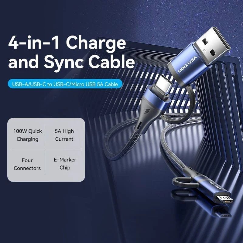 USB 2.0 Type-c Vention CTLLF / USB Type-c Macho - USB Macho / Microusb Macho - USB Type-c Macho / A…