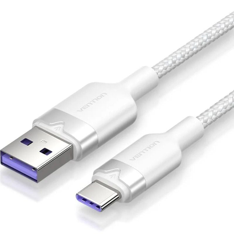 USB 2.0 Type-c Vention CTOWF / USB Type-c Macho - USB Macho / Até 100W / 480mbps / 1m / Branco