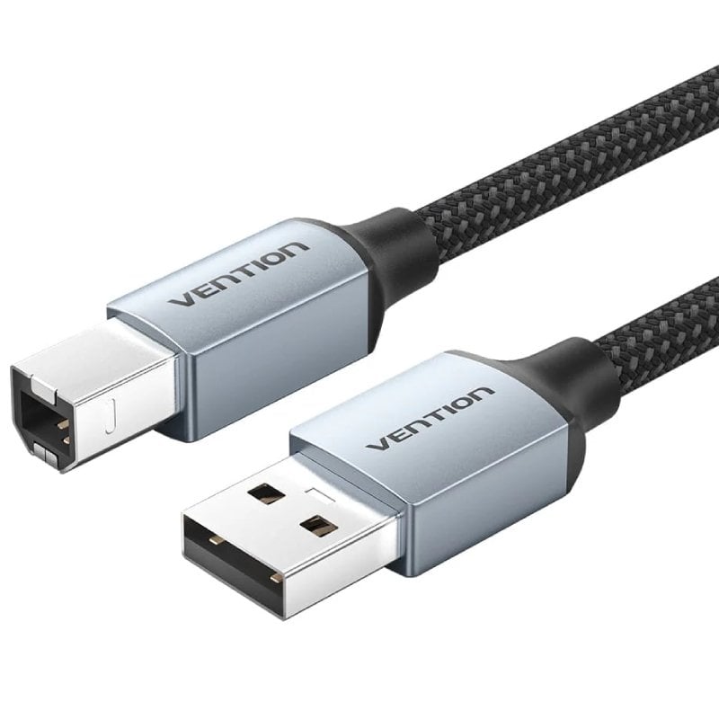 Cabo USB 2.0 para Impressora Vention CTTHL / USB Tipo B Macho - USB Macho / 480 Mbps / 10 M / Cinze…
