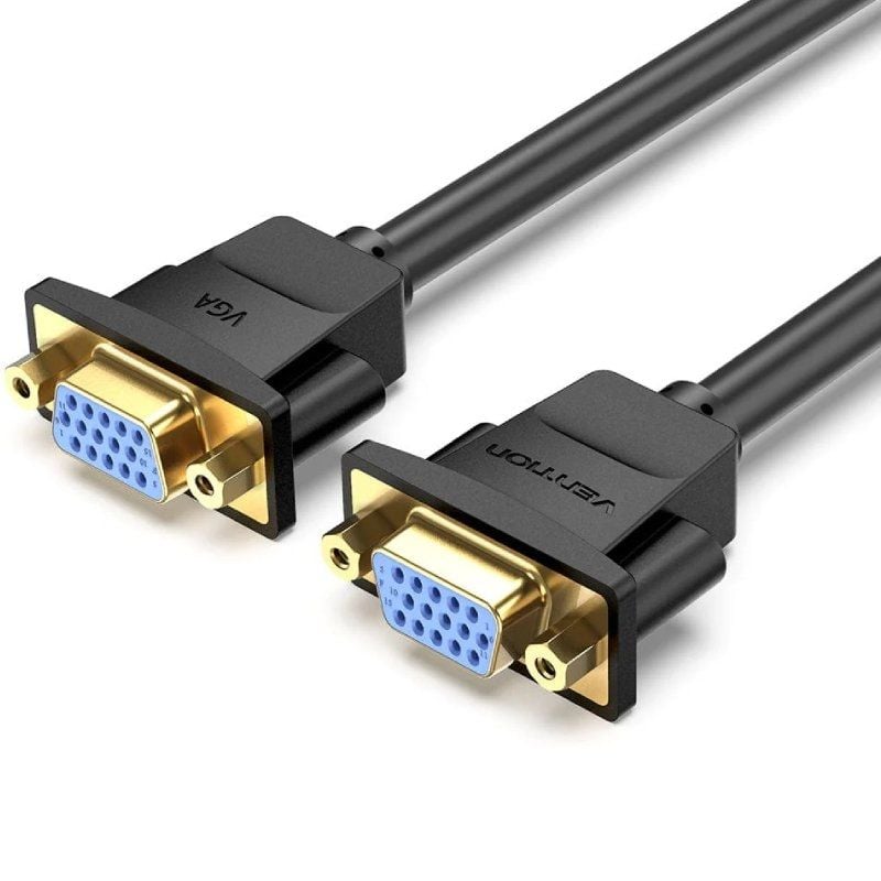Cabo de Extensão VGA Vention DAHBF / VGA Fêmea - VGA Fêmea / 1m / Preto